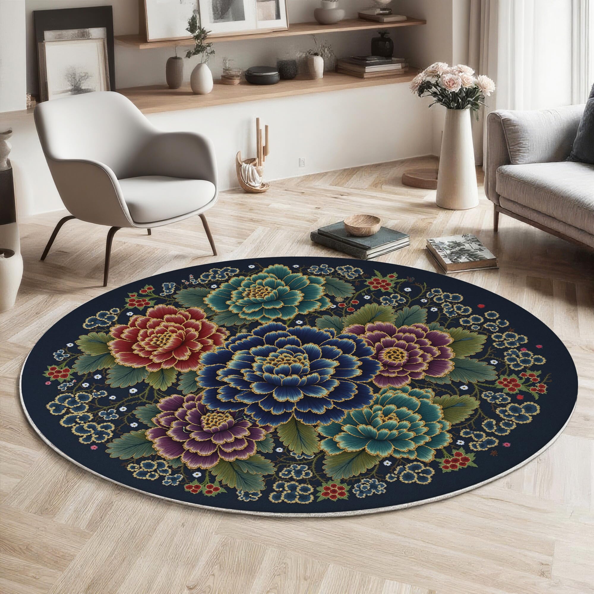 Tapis rond antidérapant de 200cm pour sécuriser et décorer le sol