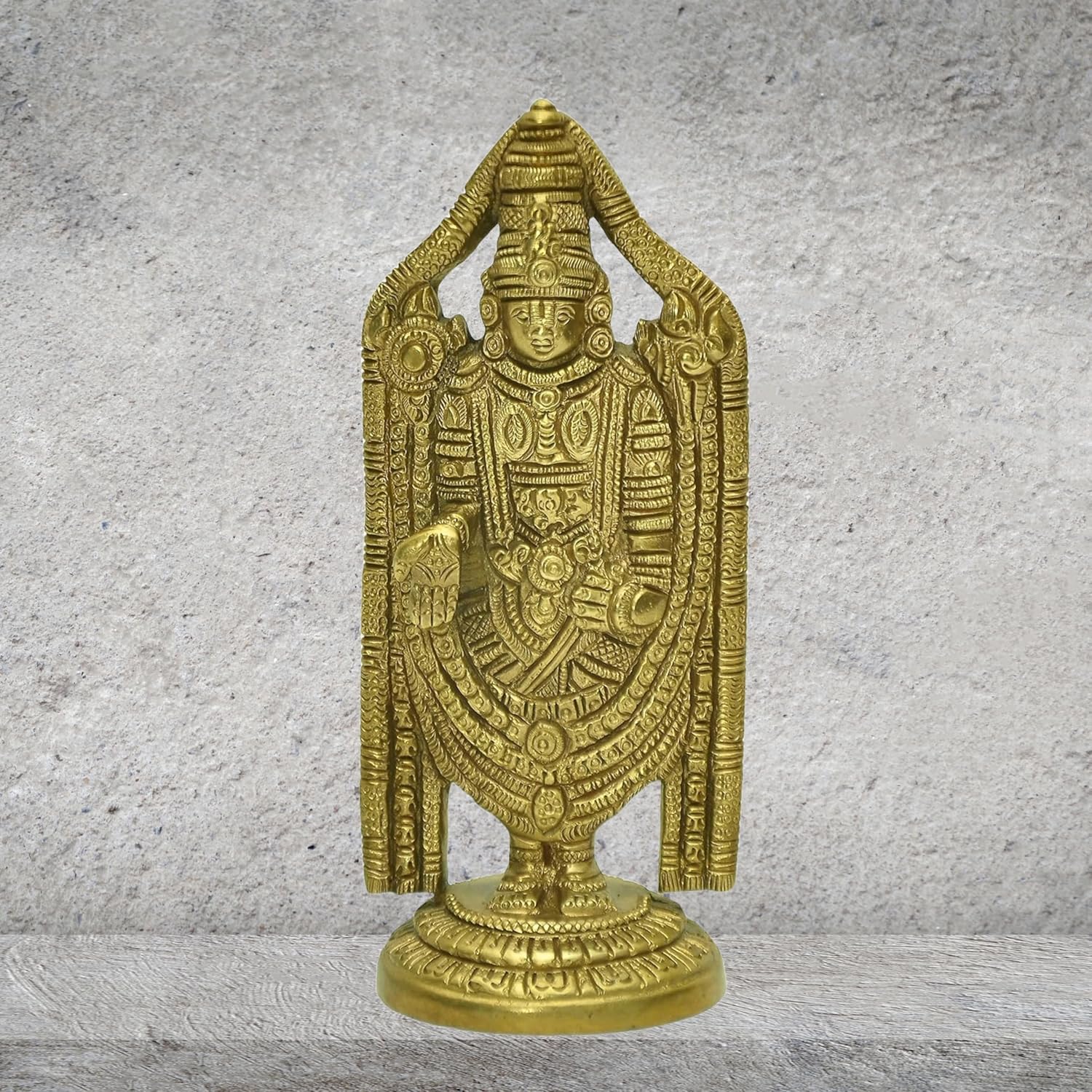 MohanJodero Elegant Brass Tirupati Balaji Incarnation of Lord Vishnu Sculpture