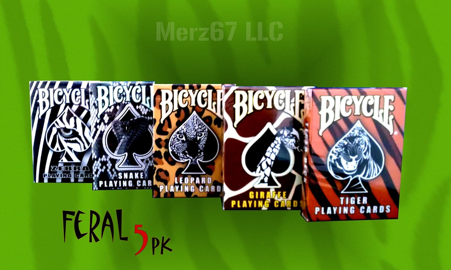 FERAL 5 Pack Bicycle Playing Cards