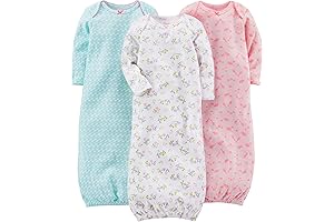 Baby Essentials Girls' 3-Pack Cotton Sleeper Gown
