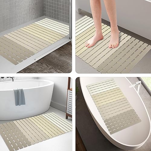 Miniatura 6 de MBOSS Tapete de ducha antideslizante para bañera, tapete de baño para ducha, tapete de baño para ducha, tapete de ducha antideslizante con orificio