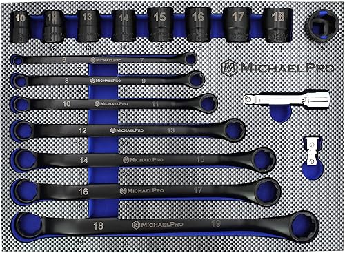 Miniatura 8 de MichaelPro MP001213 - Juego de llaves extractoras de pernos extra largas (métricas)  Extractor de tuercas y pernos de caja redondeada de 6 puntos