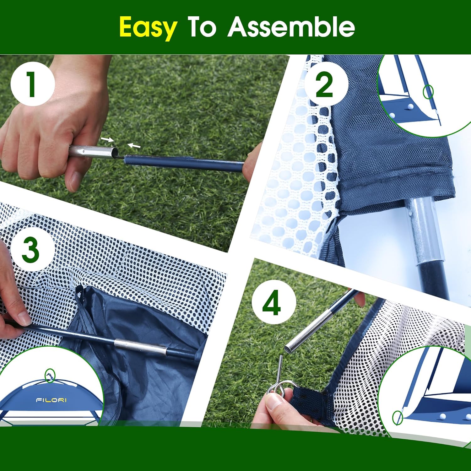 FILORI Golf Practice Net 10x7FT Heavy-Duty Golf Hitting Net with Tri-Turf Mat, 8 Balls, Tee & Carry Bag, Indoor/Outdoor Backyard Training for Driving Chipping Swing