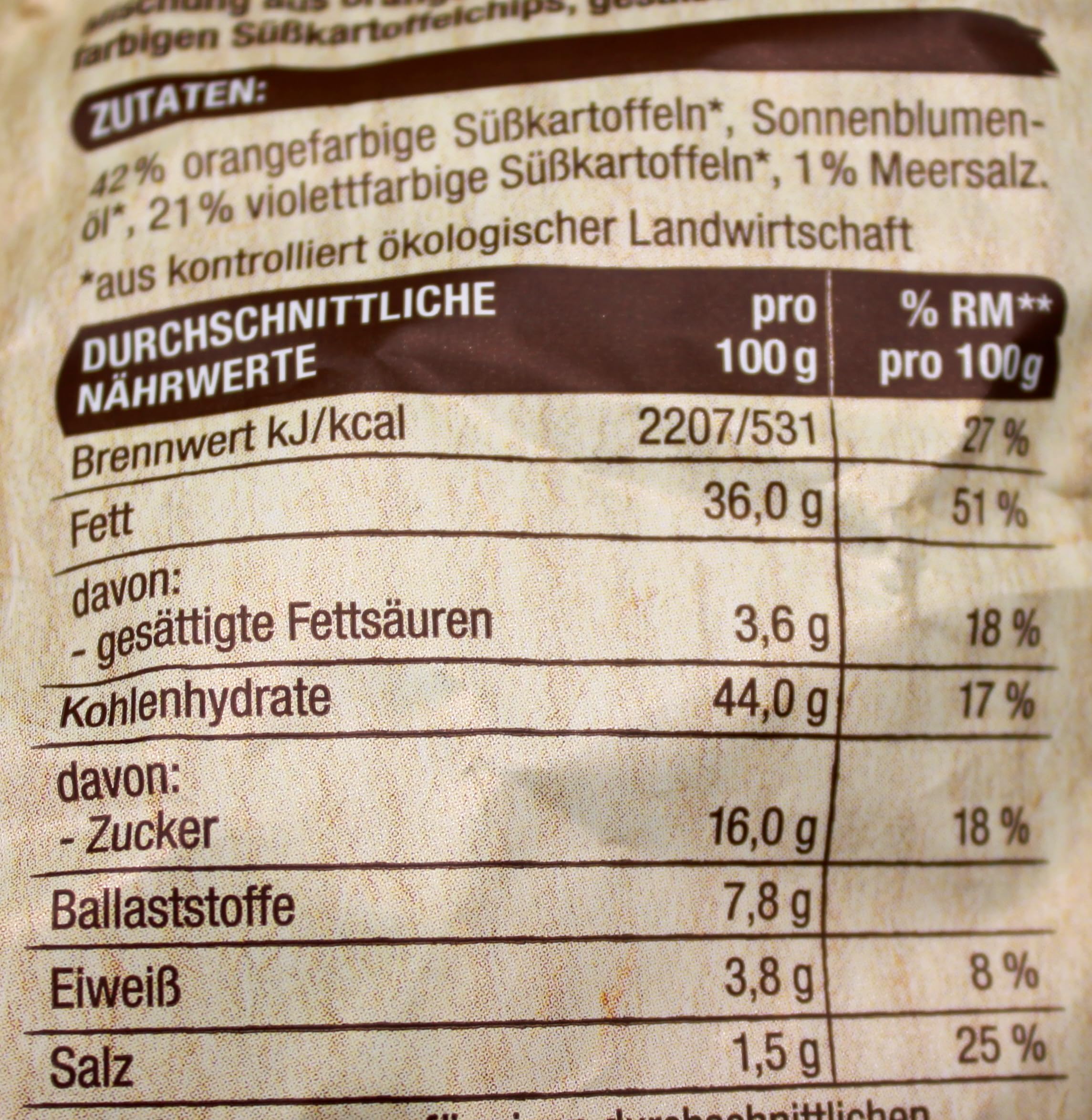 Bio Sweet Potato Chips mit Mehrsalz, 20er Pack (20 x 100g)