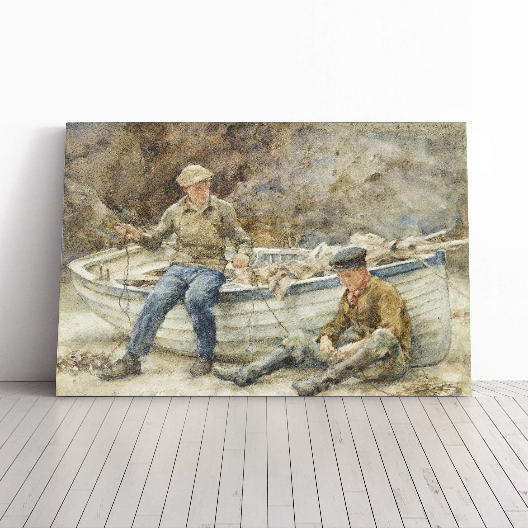 Henry Scott Tuke Bailling a Spiller Canvas Print | Gallery Wrapped 30mm Frame Wall Art | 20x14 inches | Ready to Hang | Modern Picture | Living Room Bedroom Lounge Office