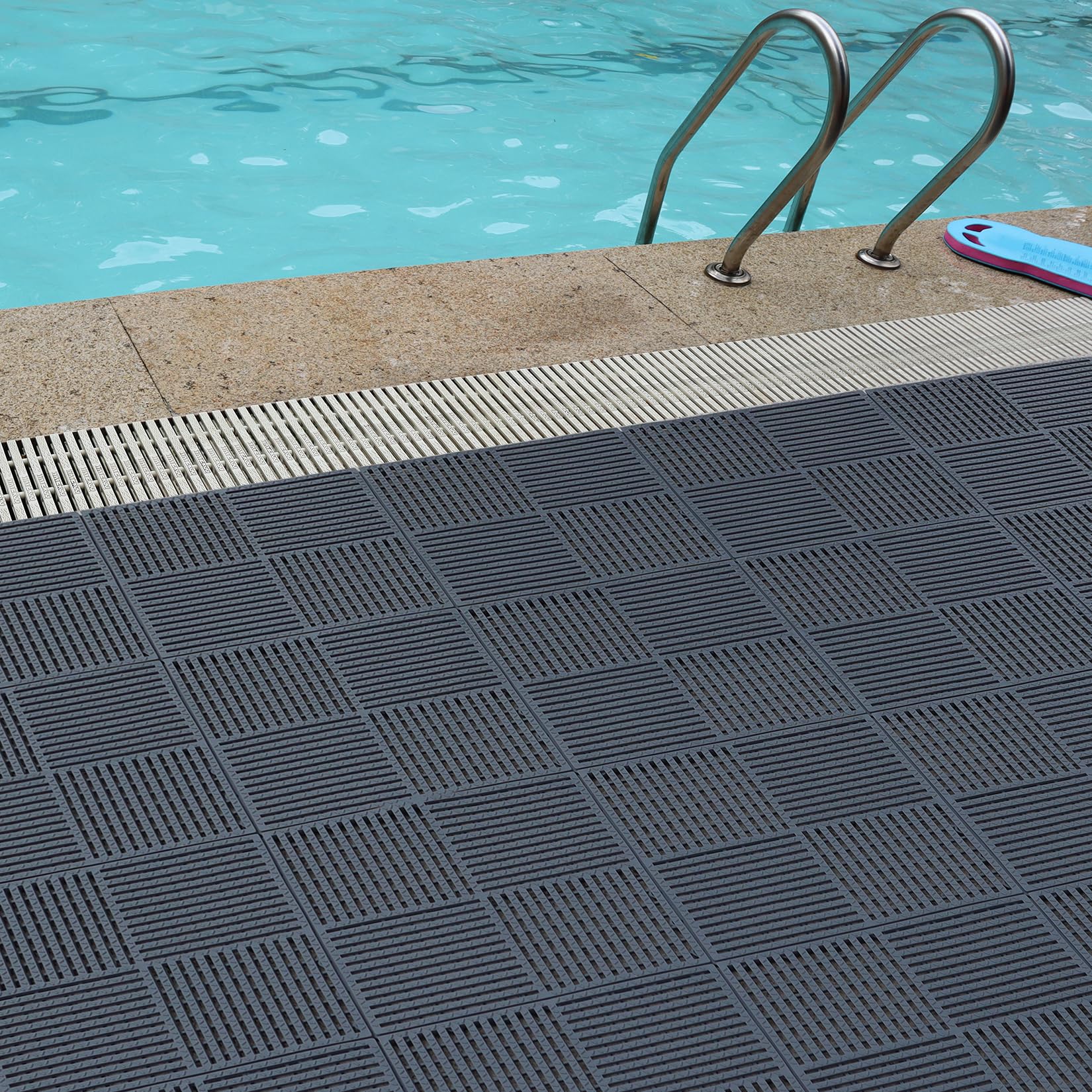 9 Pack Modular Interlocking Tiles Double Non-Slip 12"x12" Dark Gray — Amazon image 7