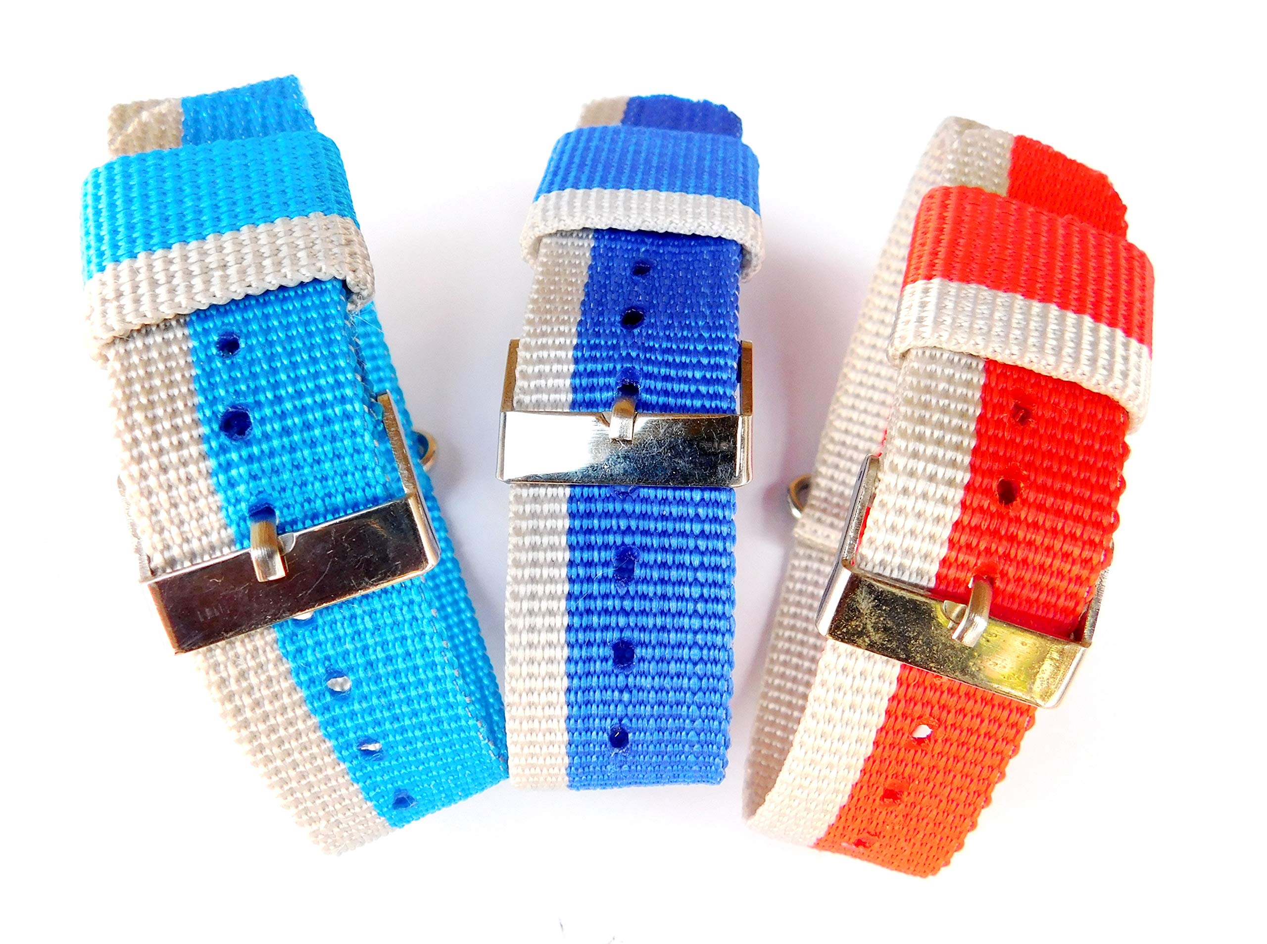 20mm Combo Of 3 Nylon Nato Strap For Watch (Blue, Red, Sky Blue With Grey Stripe) (B0844ZF1MK) Amazon Price History, Amazon Price Tracker