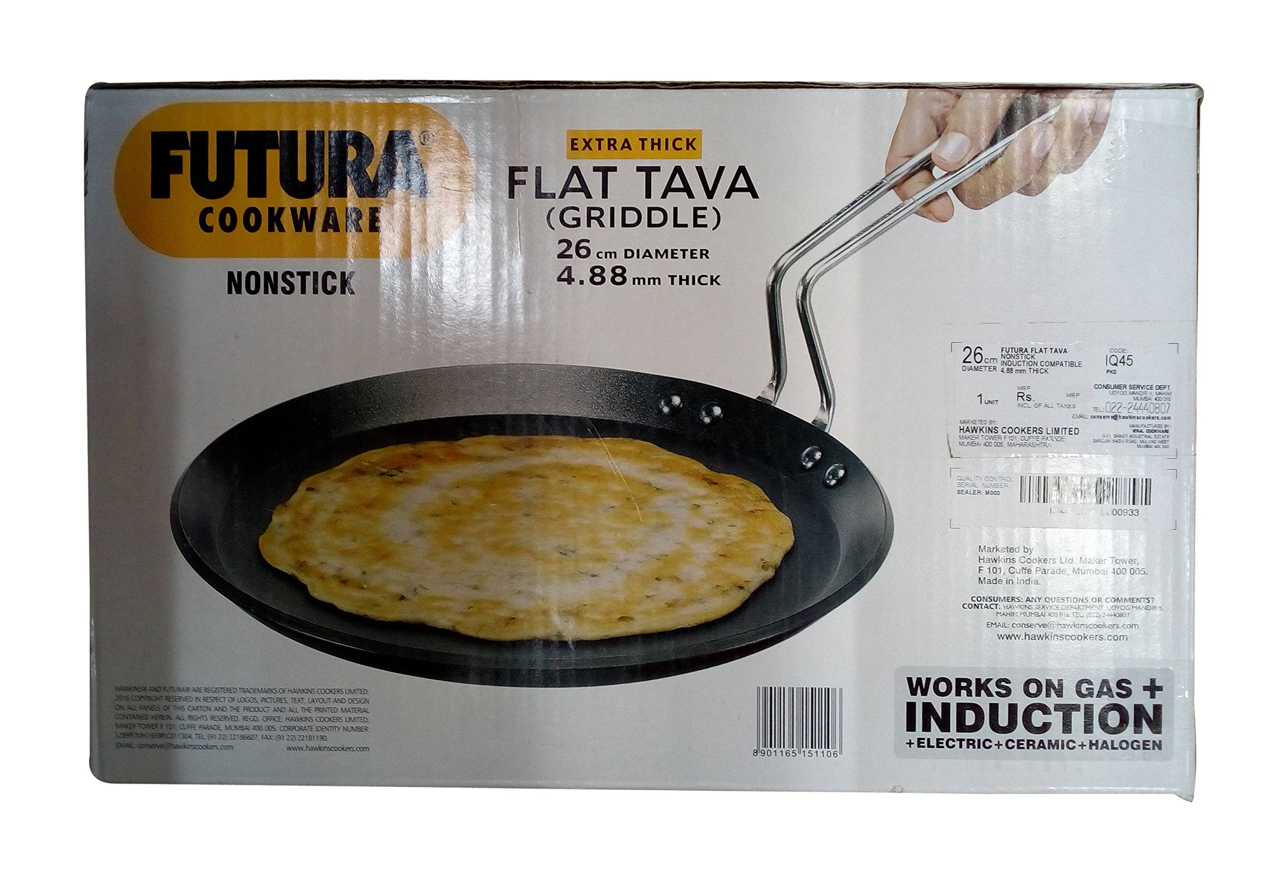 Non-stick Tava Hawkins Futura 26cm Non-Stick Flat Tava - Induction ...
