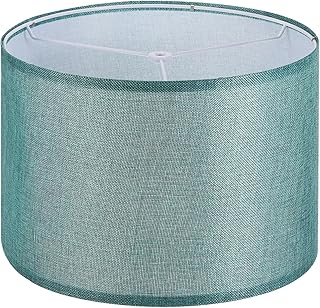 PATIKIL Drum Lamp Shades, 13"x13"x9" Linen Round Lamp Shade for Table Lamps Easy Assembly Lampshade for Table Lamps Floor Lamps Bedside, Blue