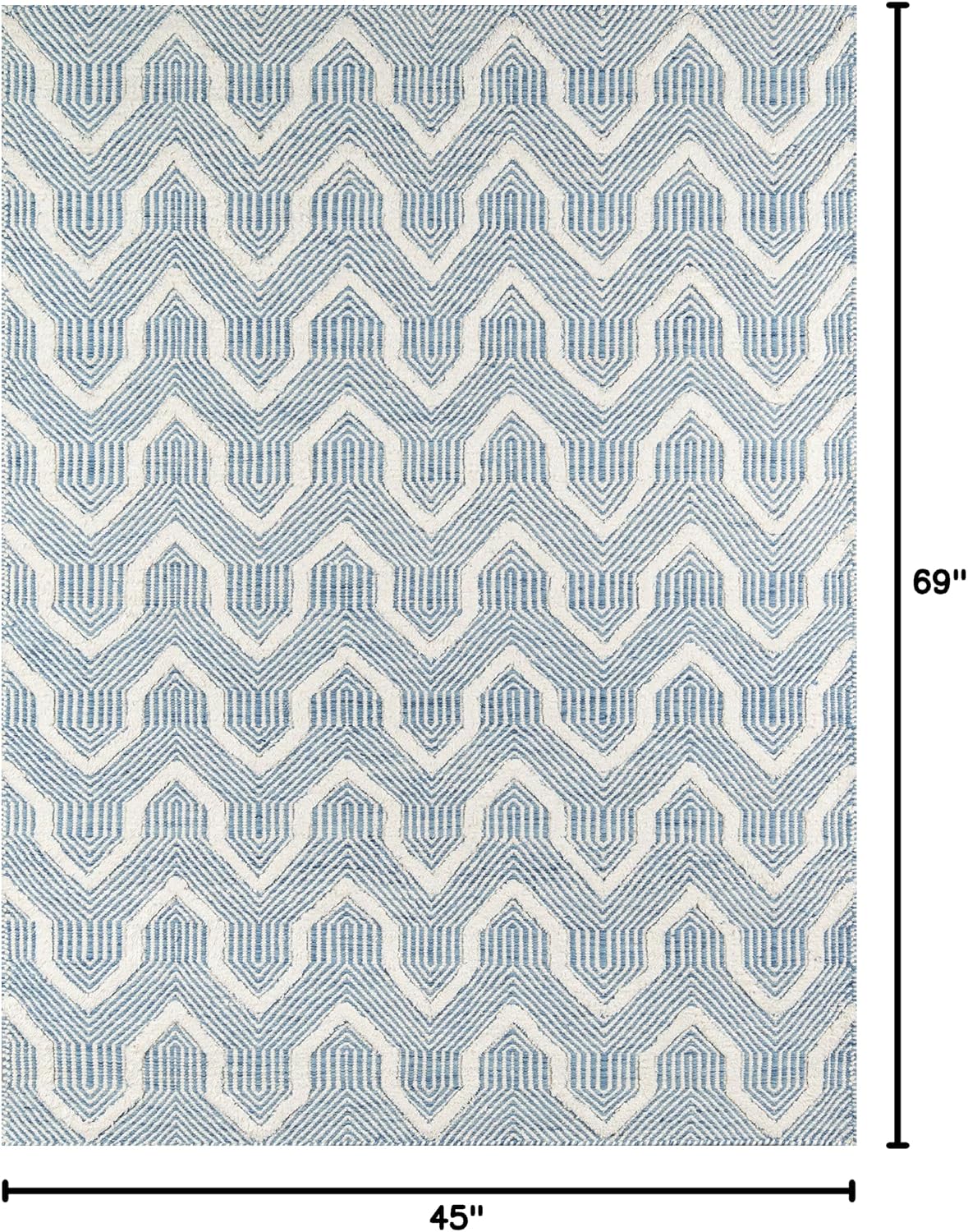Erin Gates by Momeni Langdon Prince Blue Hand Woven Wool Area Rug 3'9" X 5'9"