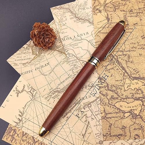 Miniatura 5 de Bolígrafo de acción de perno personalizado, grabado gratis de madera + bolígrafo de metal con 2 repuestos, regalos personalizados para Navidad, día