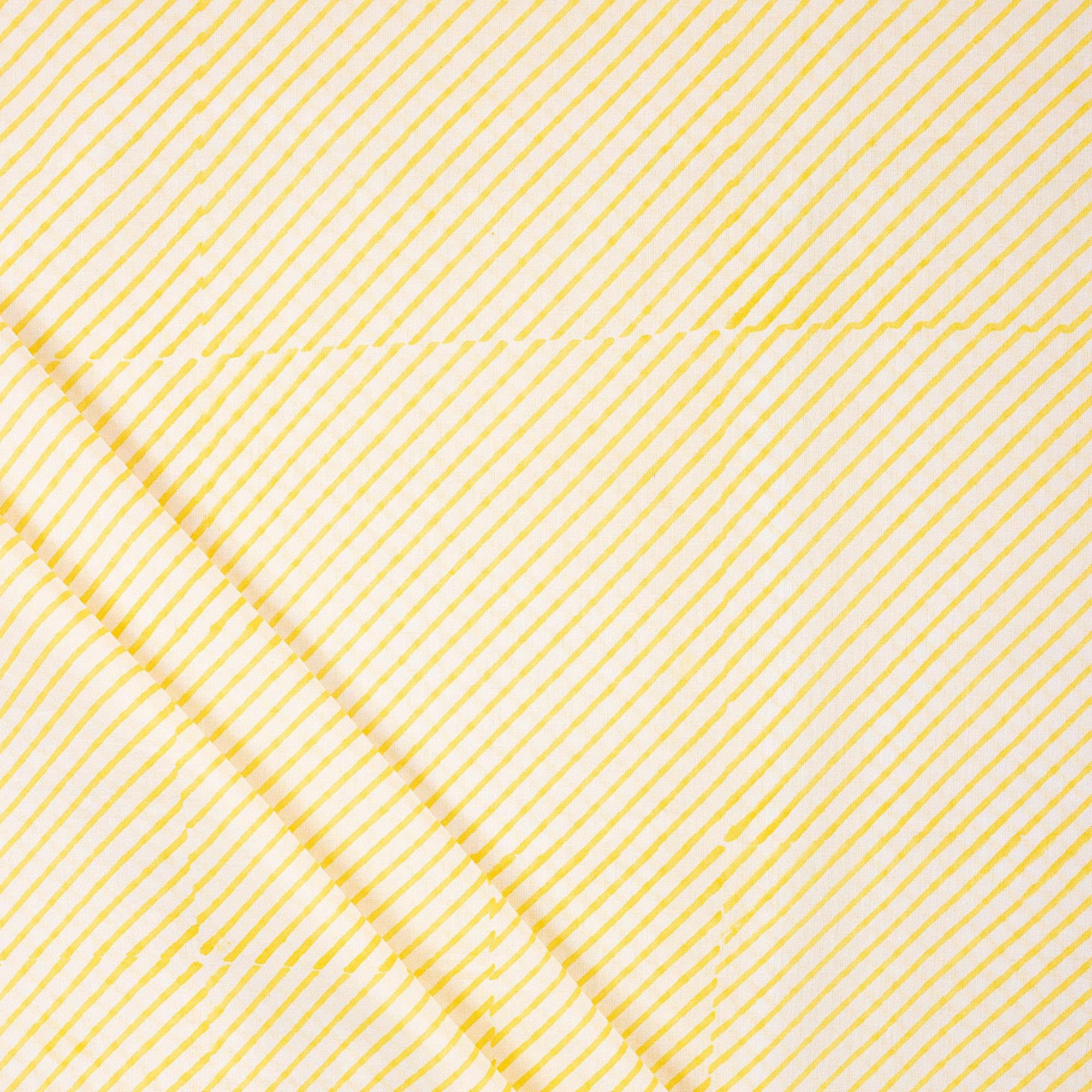Hand Block Yellow Striped Printed Cotton Running Fabric | Premium Cotton Lining Fabric Material Dress Making| 1 Meter Cloth Piece 44 Inch Wide | Scarfs, Bandana, Napkins and Crafts Making-image-41