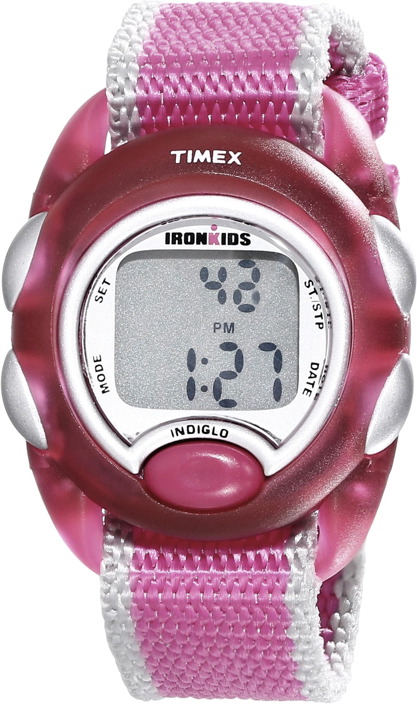 Timex Kids' T7B9809J IronKids Translucent Pink Resin Strap Watch
