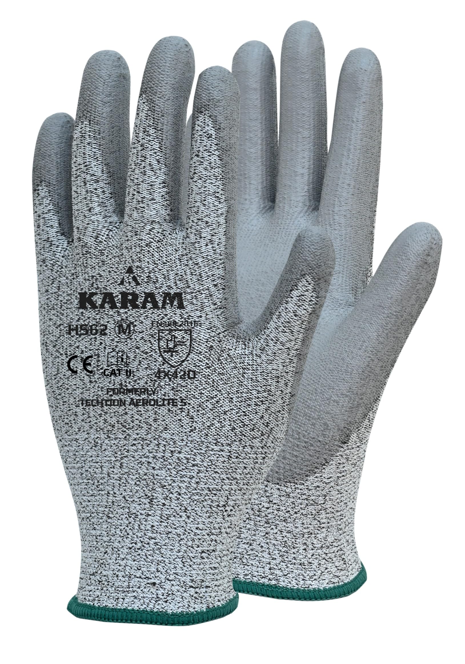 Karam HS62 PU Palm Coated 13 Guage HPPE Safety Gloves | Cut