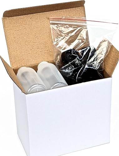 Miniatura 4 de Vivaplex, 12, transparentes, 2 onzas, botellas de plástico para apretar, con tapas negras