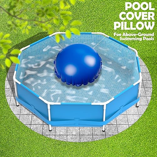 Miniatura 5 de Sfcddtlg 2 almohadas de aire de piscina para piscinas sobre el suelo, 4 x 4 pies, almohada redonda de invierno para piscina, almohada de aire