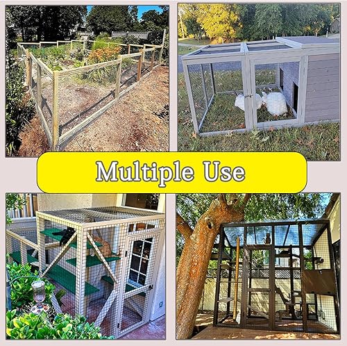 Miniatura 6 de Valla de alambre soldada con revestimiento de PVC de 48 pulgadas x 50 pies, color negro, 2 x 3 pulgadas, tela de hardware recubierta de 16GA,