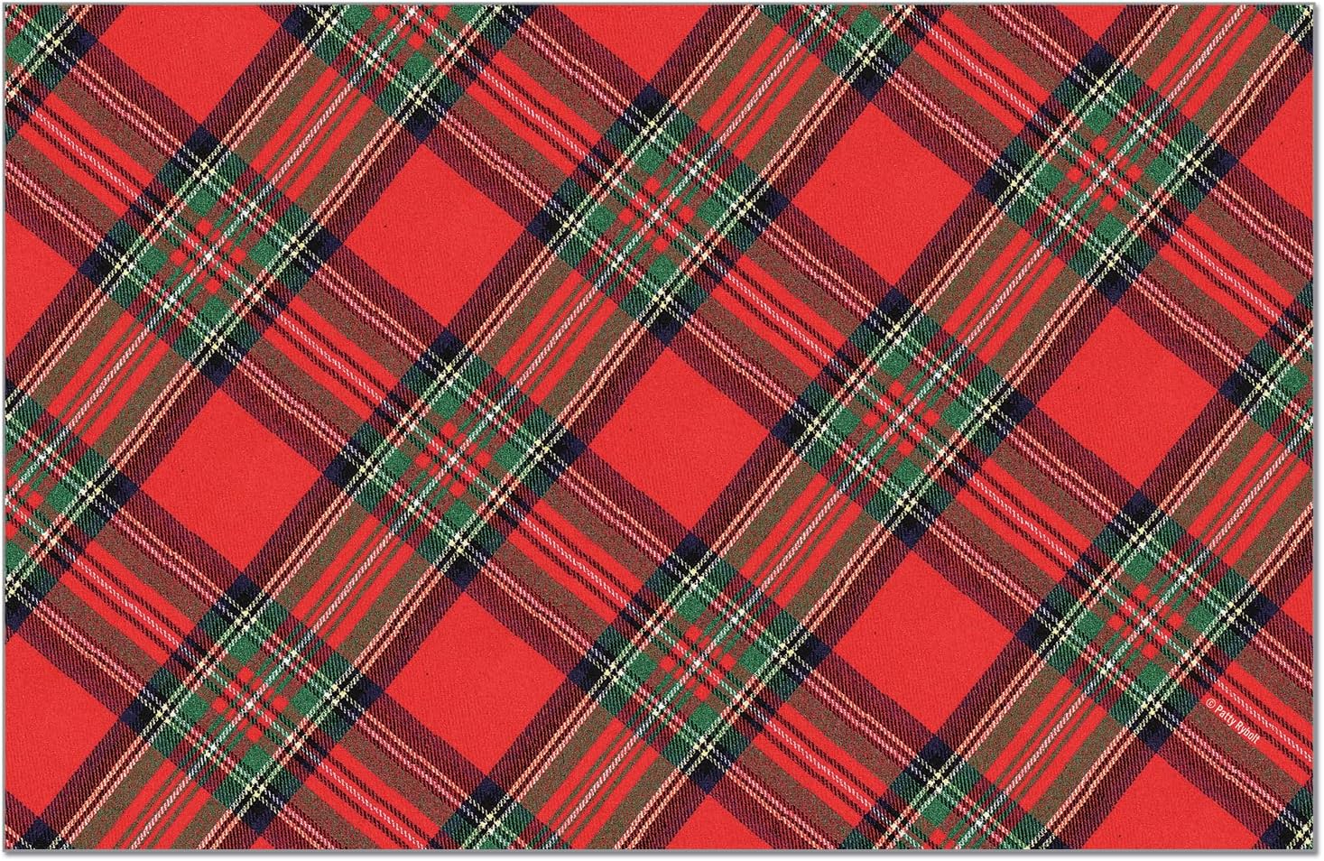CounterArt Christmas Plaid 24 Premium Paper Placemats Made in The USA Recyclable Table Decoration for Parties, Celebrations, and Holidays