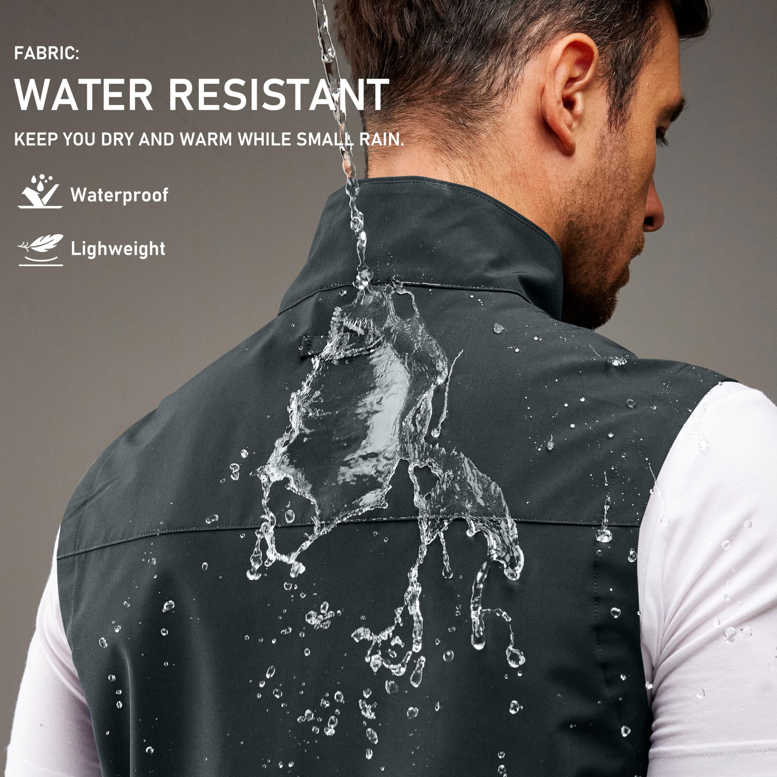 MoFiz Męska Ultralekka Wiatroszczelna Kamizelka Softshell Trekking Jazda Na Rowerze Outdoor Kieszenie na zamek błyskawiczny