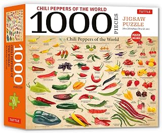 Chili Peppers of the World - 1000 Piece Jigsaw Puzzle: for Adults and Families - Finished Puzzle Size 29 x 20 inch (74 x 51 cm); A3 Sized Poster