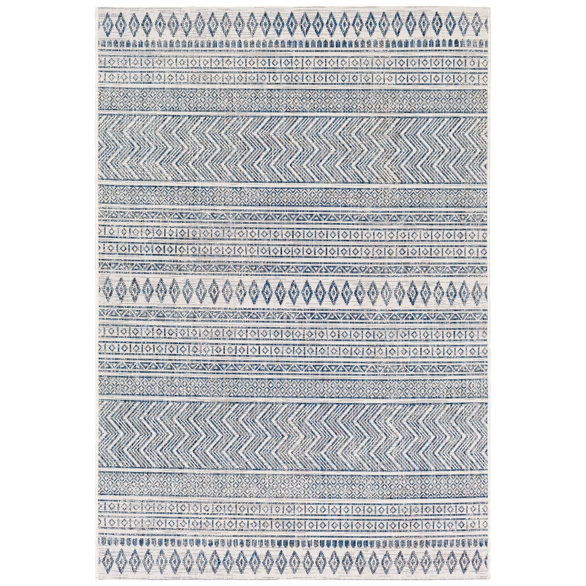SuryaEagean EAG-2344 7'10"x10'2" Denim and White Outdoor Area