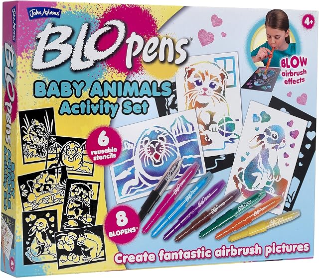 John Adams | BLOPENS® Baby Animal Activity Set: Create fantastic airbrush pictures| Arts & crafts | Ages 4+