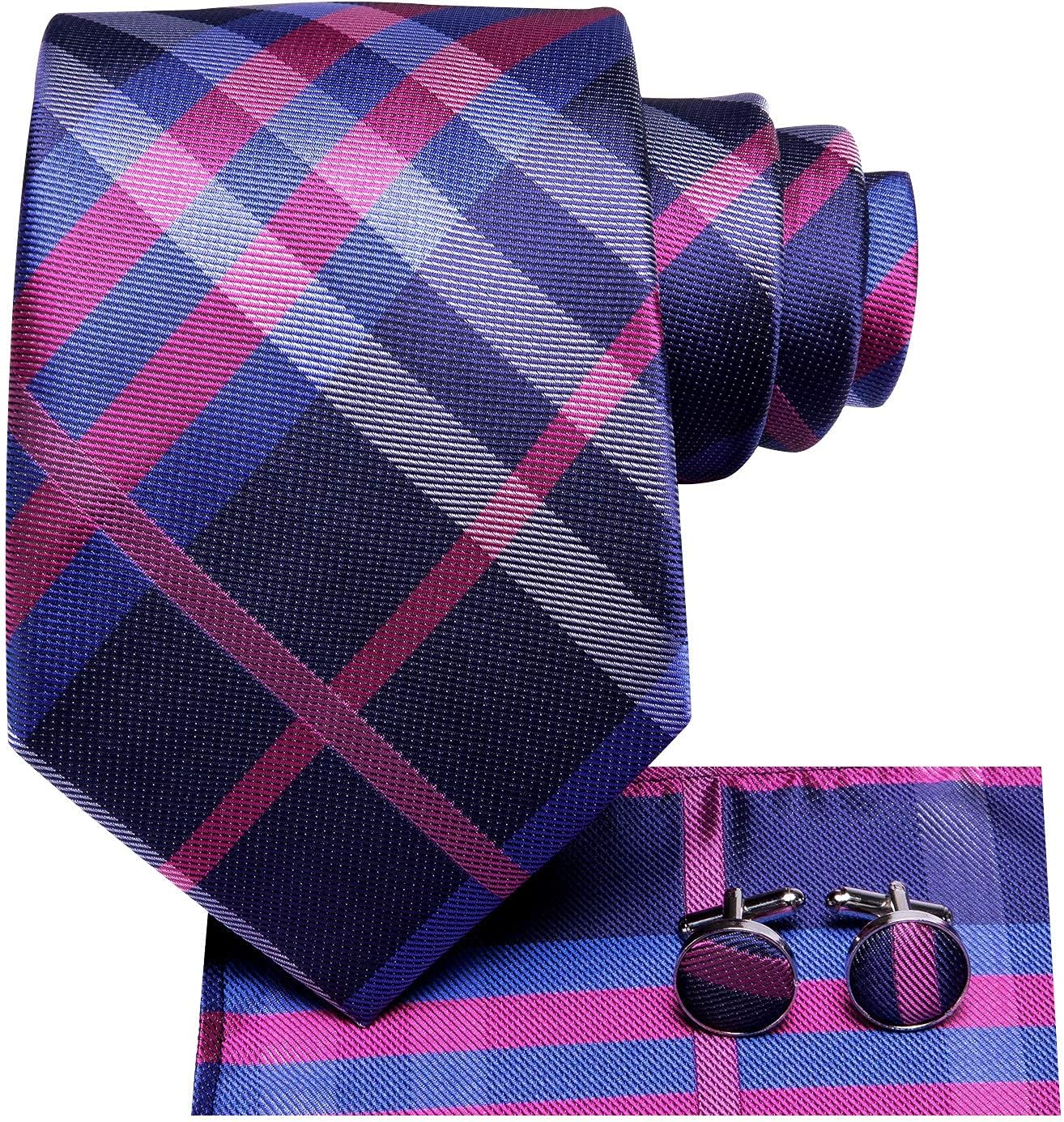 Dubulle Mens Paisley Striped Tie WOVEN Necktie for Men and Handkerchief Cufflinks Set Wedding Formal Business - Image 3