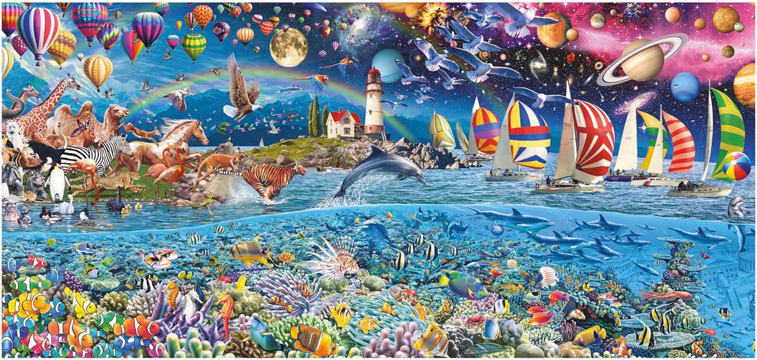 Educa - Puzzle of 3000 Pieces for Adults in Panoramic Format | Panorama Life. Includes Missing Piece Service. Measures: 144 x 68 cm. from 14 Years (20265)