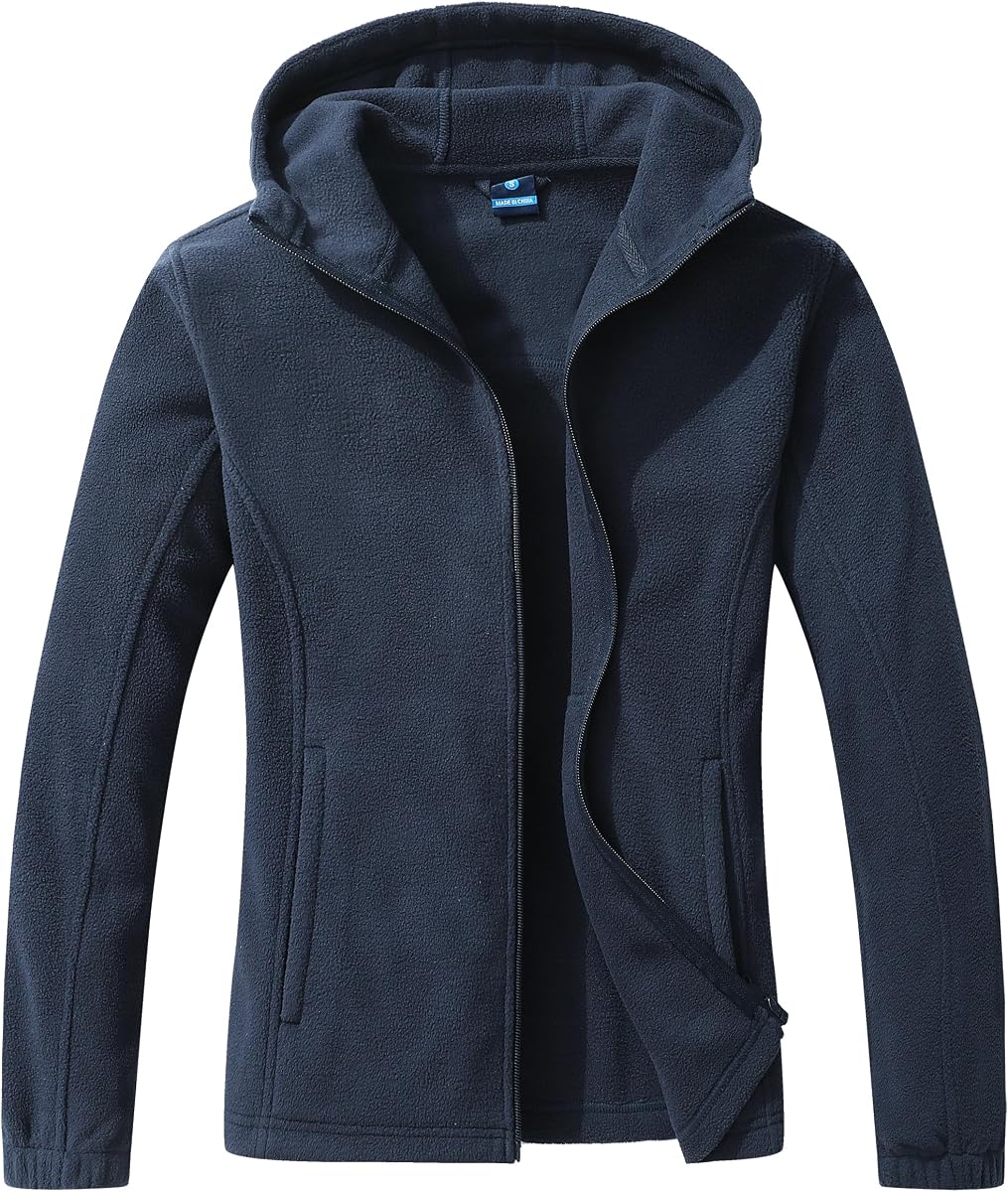 Women's Soft Polar Fleece Jacket Full Zip Hooded Sweatshirts