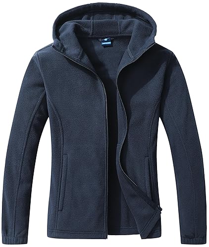 GIMECEN Women's Soft Polar Fleece Jacket Full Zip Hoodies Long