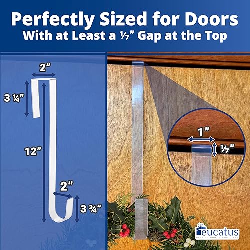 Miniatura 2 de Gancho de corona que no se raya, 100 % transparente, de 12 pulgadas. Ganchos de corona de Navidad para decoraciones de otoño, Halloween, para