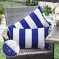 Vista 20 de WESTERN HOME WH - Juego de 2 fundas decorativas de cojín para exterior, a rayas, impermeables, de poliéster, para jardín, casa de campo moderna