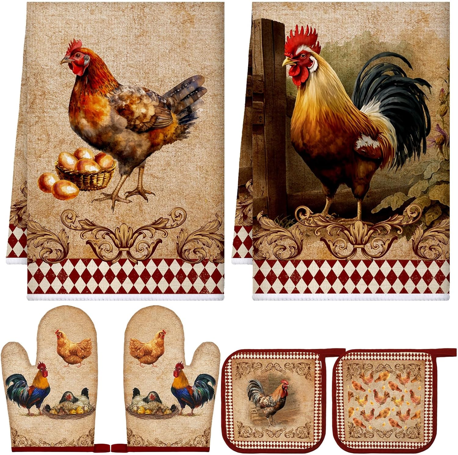Leinuosen Farm Rooster Farmhouse Kitchen Decor Martinique Ubuy