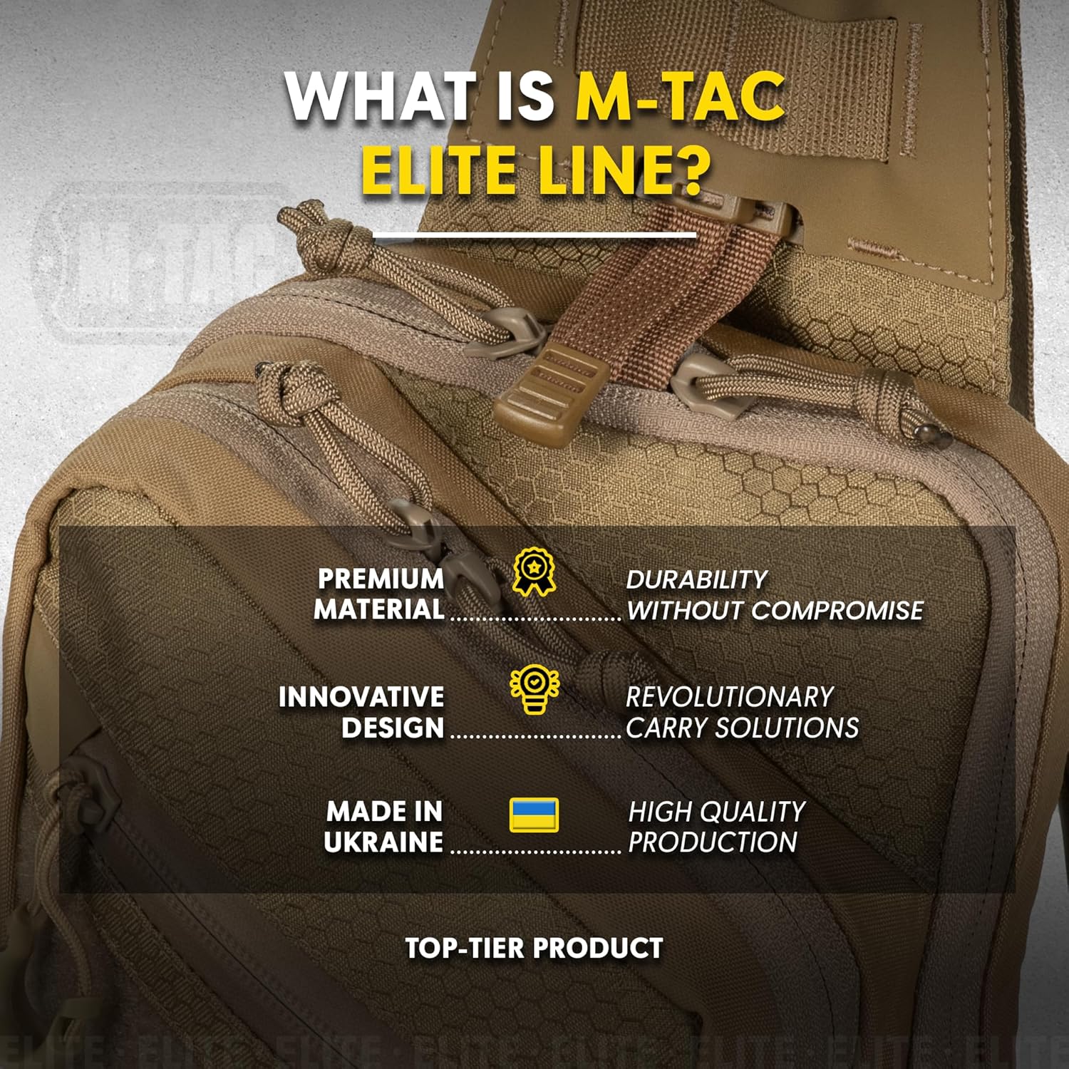 M-Tac Elite Sling Bag - EDC Tactical Crossbody Concealed Carry CCW Chest Pack