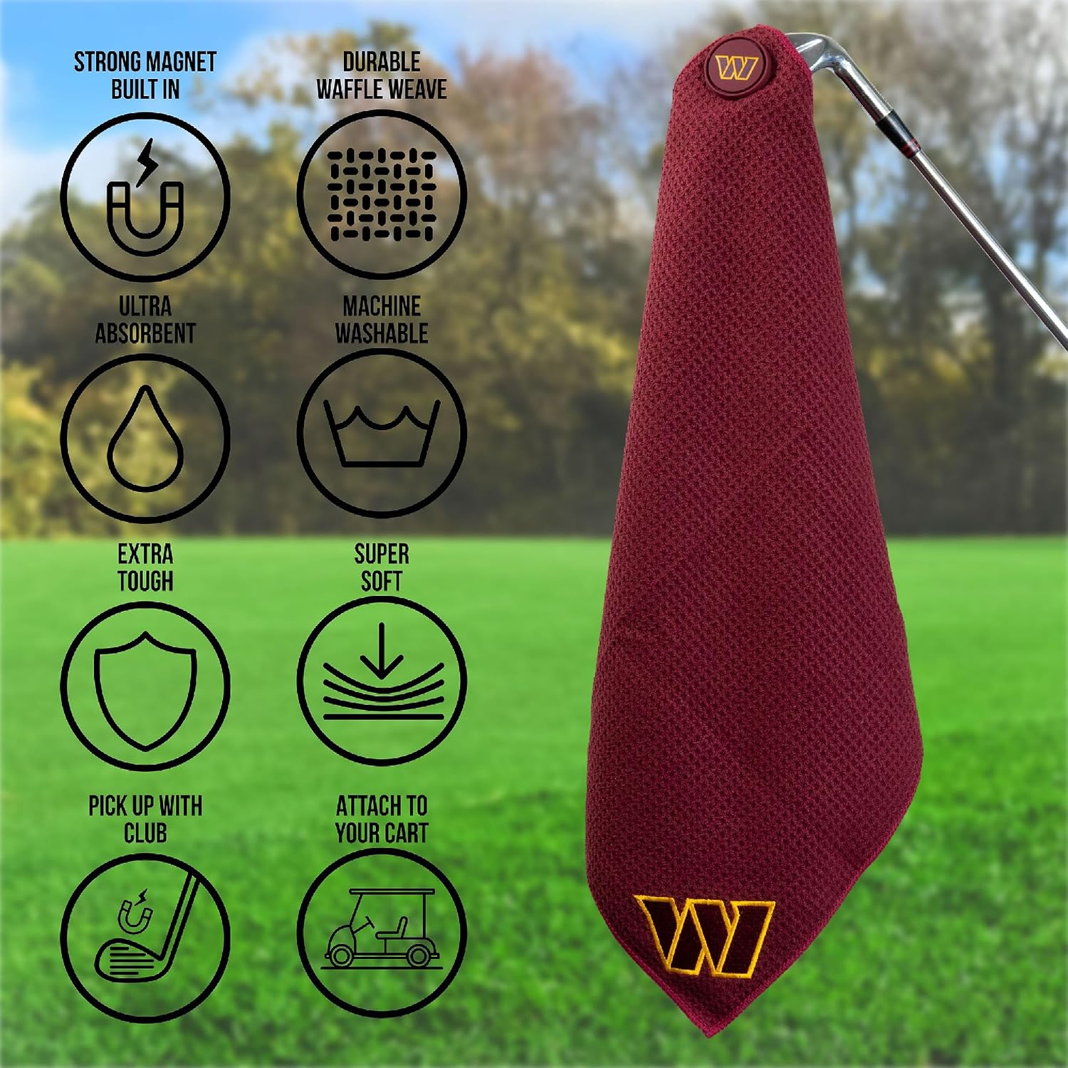 Team Golf / Parrot Paddles NFL Washington Commanders Magnetic Microfiber Towel