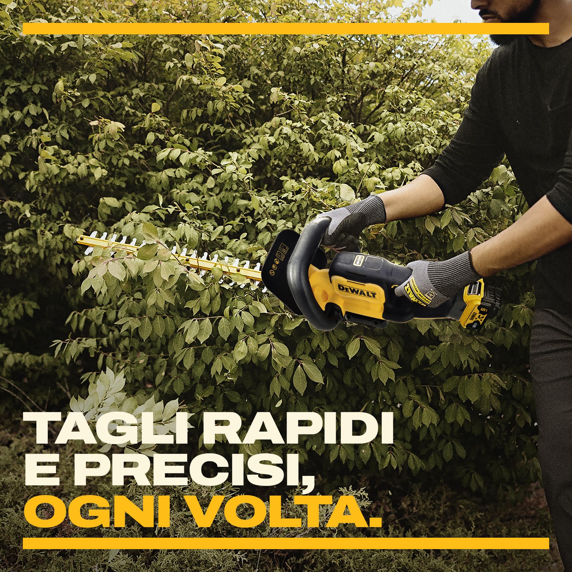 DEWALT Motosega Compatta Brushless 30cm 18V XR, progettato per tagli rapidi e precisi grazie alla sua robusta lama da 55 cm e allo spazio di 19 mm, Solo Utensile, DCM565N-XJ