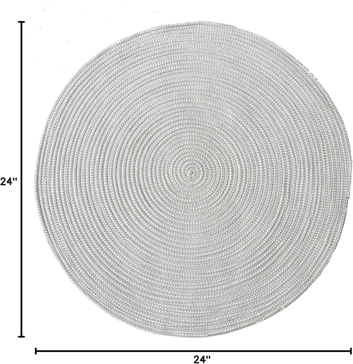 Hand Woven Round Area Rugs Living Room Bedroom Study Computer Chair Cushion Base Mat Round Carpet Lifts Basket Swivel Chair Pad Coffee Table Rug(2' Round, Gray)