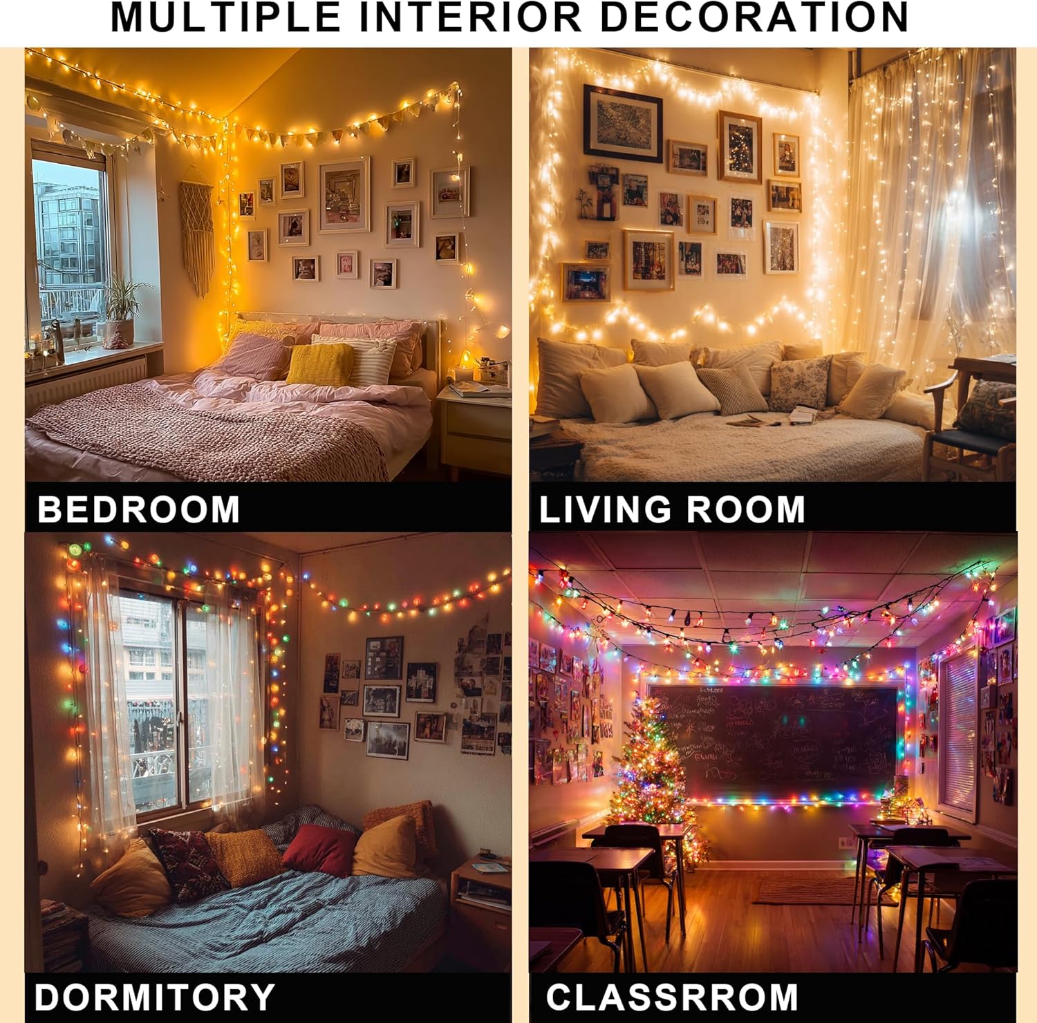 Dazzle Bright Color Changing Christmas Lights, 328FT 1000LED Warm White & Multi-colored Waterproof String Lights with Remote 11 Modes, Christmas Decoration for Outdoor Indoor Tree Party Garden Holiday