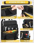 12-Inch Sac à outils avec fond dur, organisateur de boîte à outils électrique, diviseur amovible, poches multiples, poignée rembourrée, bande d'épaule réglable, idéal pour la mécanique, menuiseries, plombiers