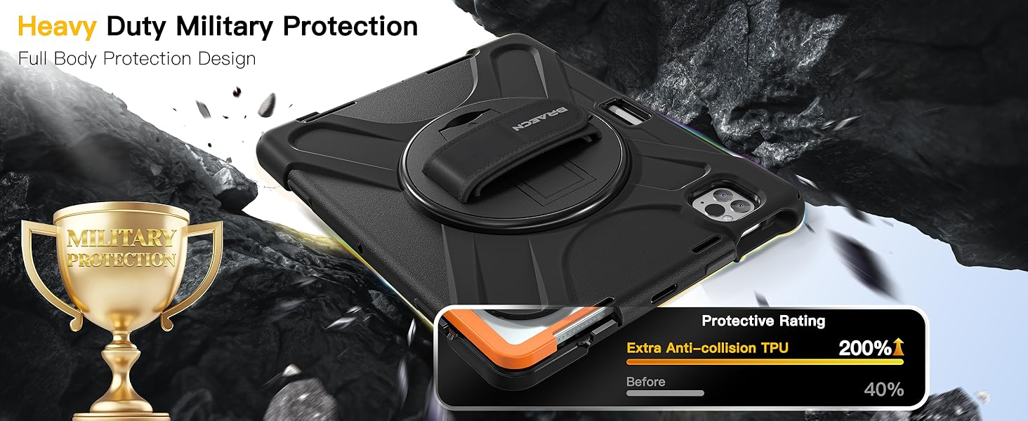 Custodia Yellowprice Con Cinghia E Porta Matita Per IPad Air 4/5 10.9 E IPad Pro 11 - Blindata E Antishock