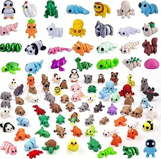 Homilius 动物玩具 30-100个装 动物手办 胶囊玩具 3D印刷 PVC 多彩 多种种类 关节可动手办 可爱 激河 人气 小物件 益智玩具 治愈商品 儿童玩具 室内装饰 摆件 模型 收藏 礼物 圣诞节 节日 烟花大会 庙会游戏 扭蛋 男女通用 赠品 (30个套装)