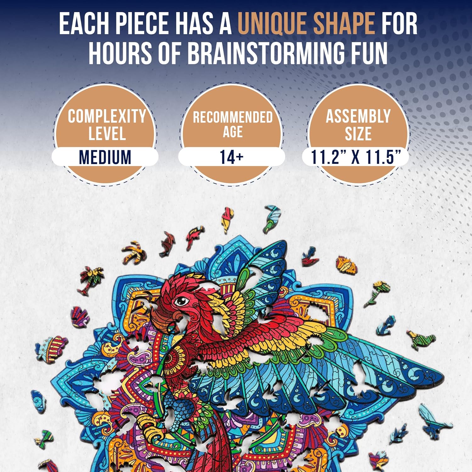 ZenChalet 200 Pcs Tree of Life Wooden Jigsaw Puzzle for Adults - 11.3 x 11.2 Inches Wood Cut Puzzle Box with 20 Uniquely-Shaped Pieces - Challenging Unique Shaped Jigsaw Puzzle