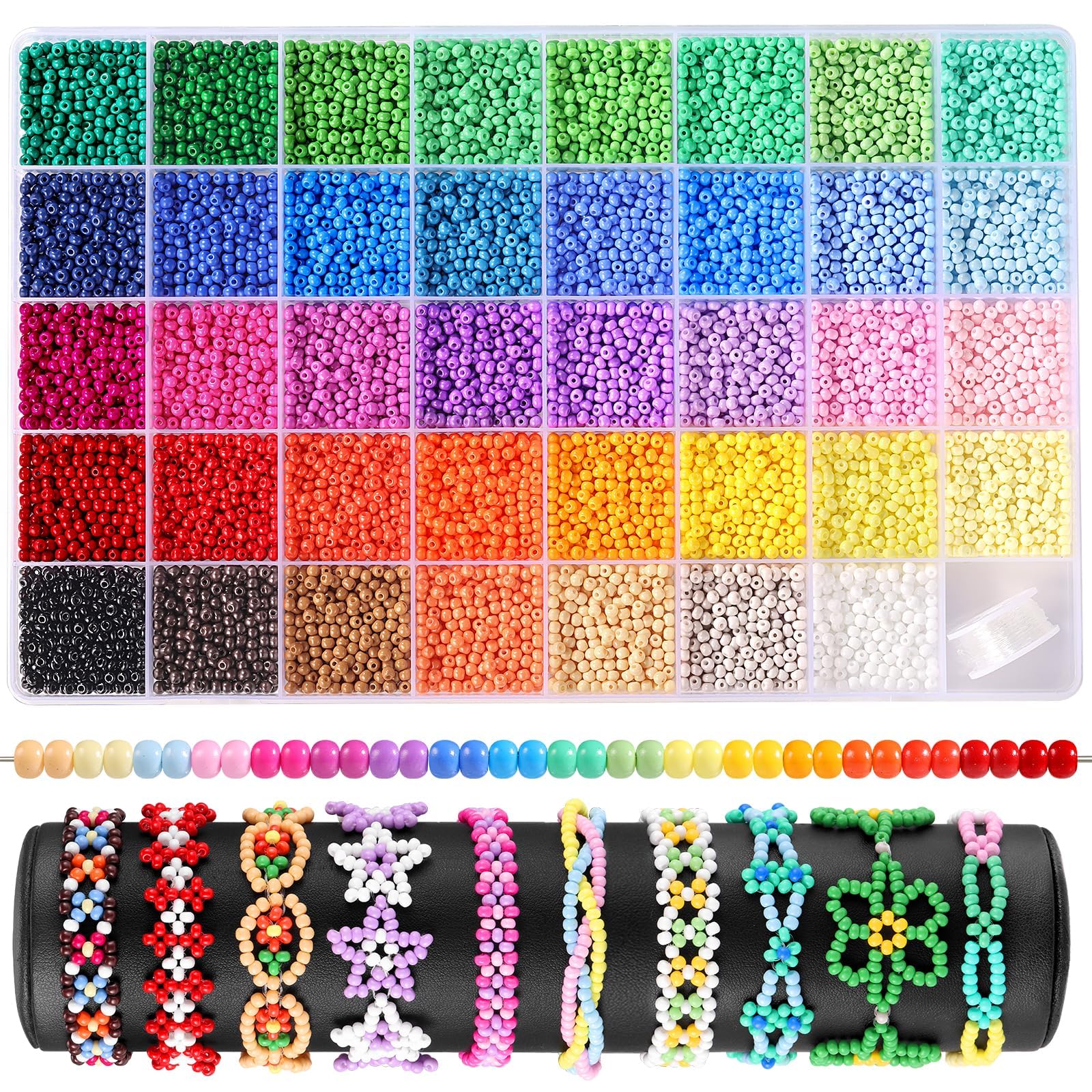 120 Colors Small Glass Beads and 3mm Seed Beads for Jewelry Making