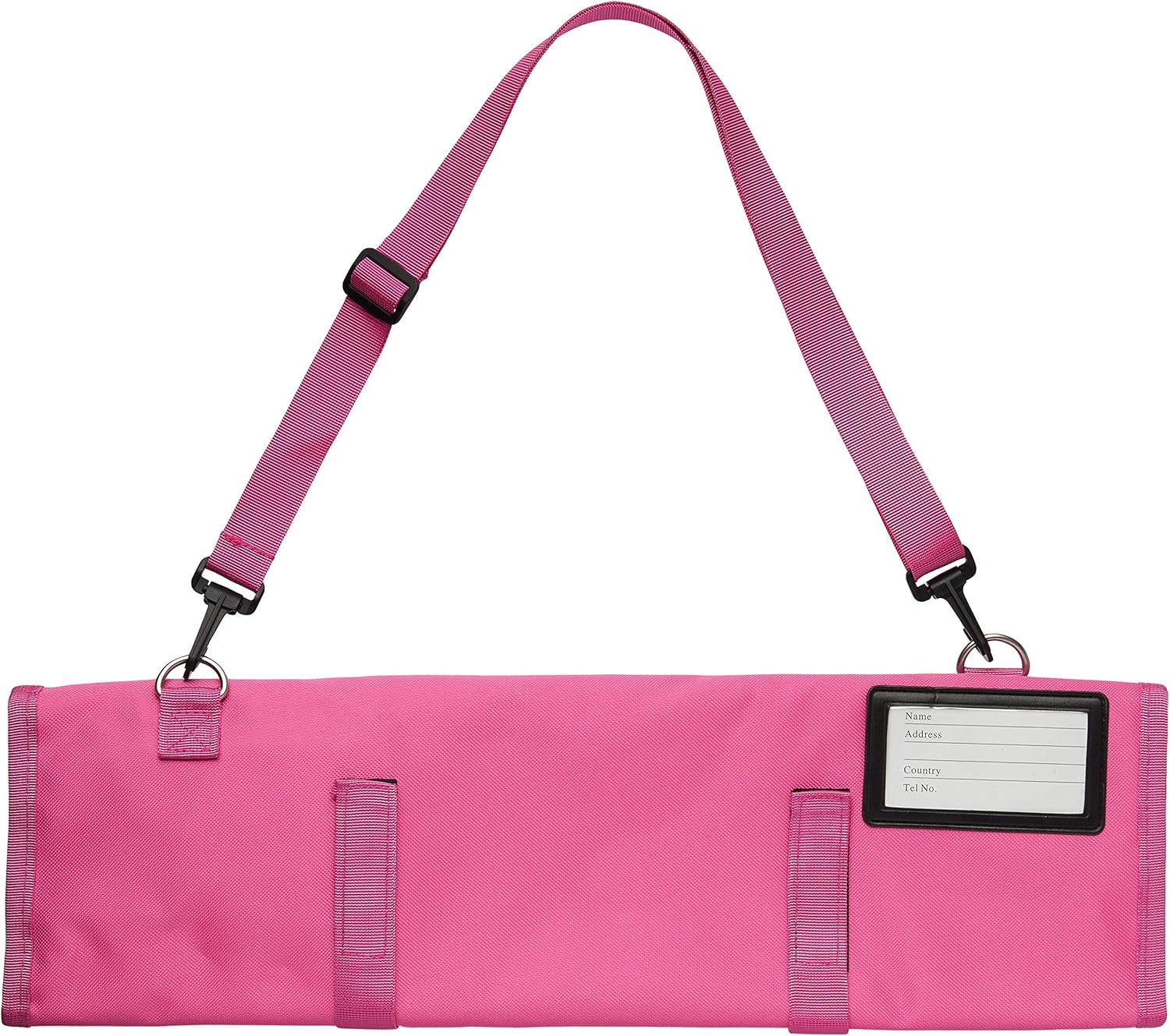 Mercer Culinary 7-Pocket Knife Roll Storage Bag, Pink