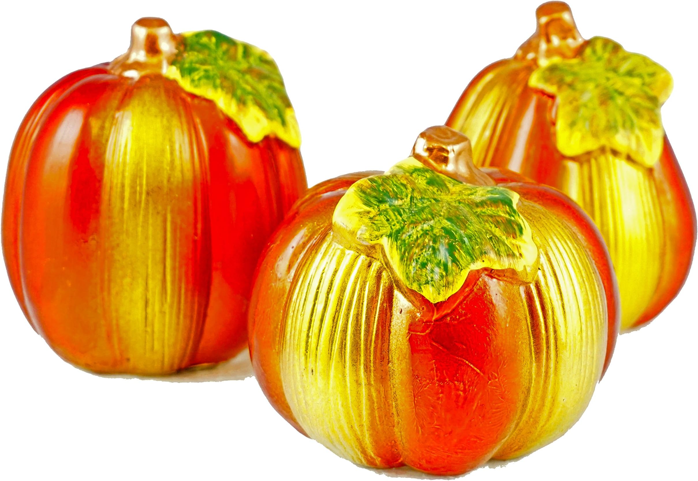 SJL Company Glazed Fall Harvest Pumpkin Figurines Set of 3