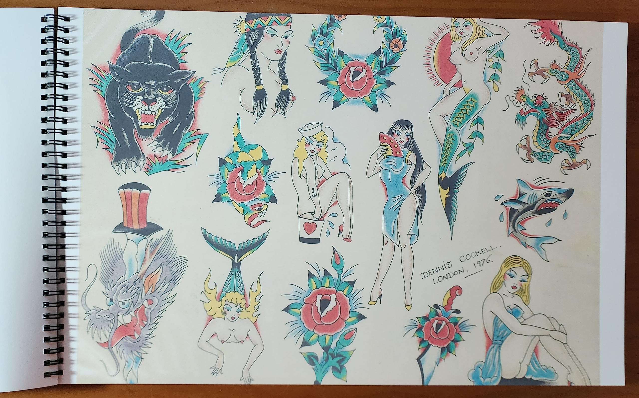 Amazon.com : Dennis Cockell 32 Page Tattoo Flash Book Vintage