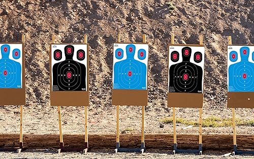 Miniatura 5 de Silueta de tiro objetivo - Tamaño grande 18 x 24 - Múltiples zonas de apuntar - Azul