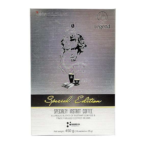 Trung Nguyen Legend Special Edition 3 in 1 Premium Instant Coffee Finely Milled Coffee Beans, Non-dairy Creamer, Sugar Strong and Bold Instant Vietnamese Coffee (18 Single Serve Packets)