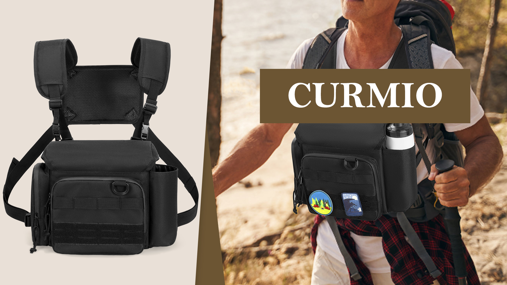 Borsa Per Binocoli CURMIO Impermeabile - Con Cinghie Regolabili Per Caccia E Birdwatching, Nero - Foto 2