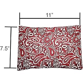 Microwavable Corn Filled Heating Pad and Cold Pack/Washable 100% Cotton Cover (Bandana - Shiny Red, 7.5in W x 11in L)